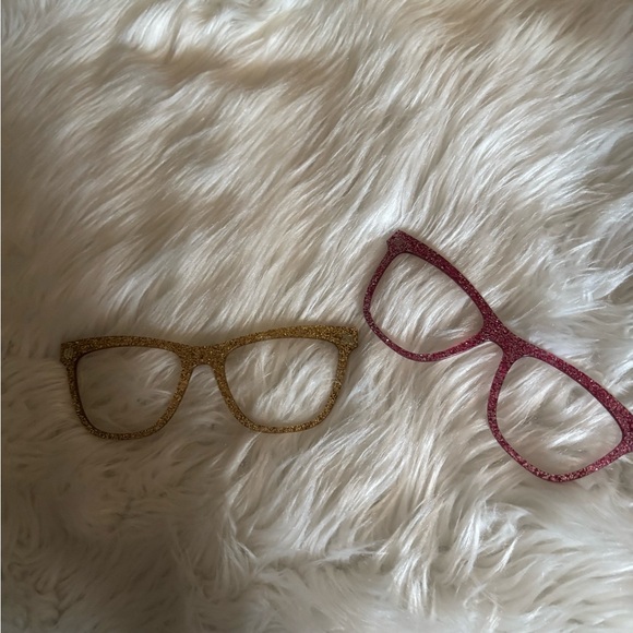 Stylish Gold and Pink Glitter Glasses Frames - Picture 1 of 3